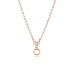 Heart Diamond Necklace with Hidden Clasp [Rose Gold]