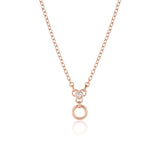 Heart Diamond Necklace with Hidden Clasp [Rose Gold]