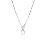 Heart Diamond Necklace with Hidden Clasp [White Gold]