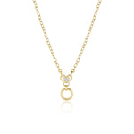Heart Diamond Necklace with Hidden Clasp [Yellow Gold]