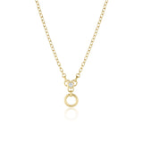 Heart Diamond Necklace with Hidden Clasp [Yellow Gold]