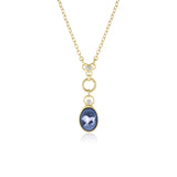 Heart Diamond Necklace with Hidden Clasp with a Leo Cameo Zodiac Pendant hanging from it against a white background
