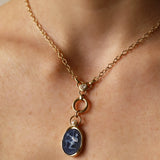 Heart Diamond Necklace with Hidden Clasp – 0.34ct bezel-set heart diamond on a 14k gold cable chain with a hidden clasp charm loop