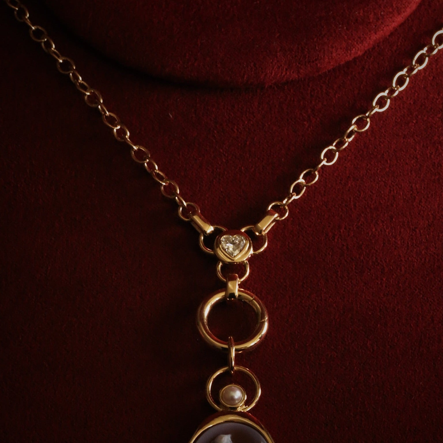 Heart Diamond Necklace with Hidden Clasp in its gift box – bezel-set heart diamond on a 14k gold cable chain