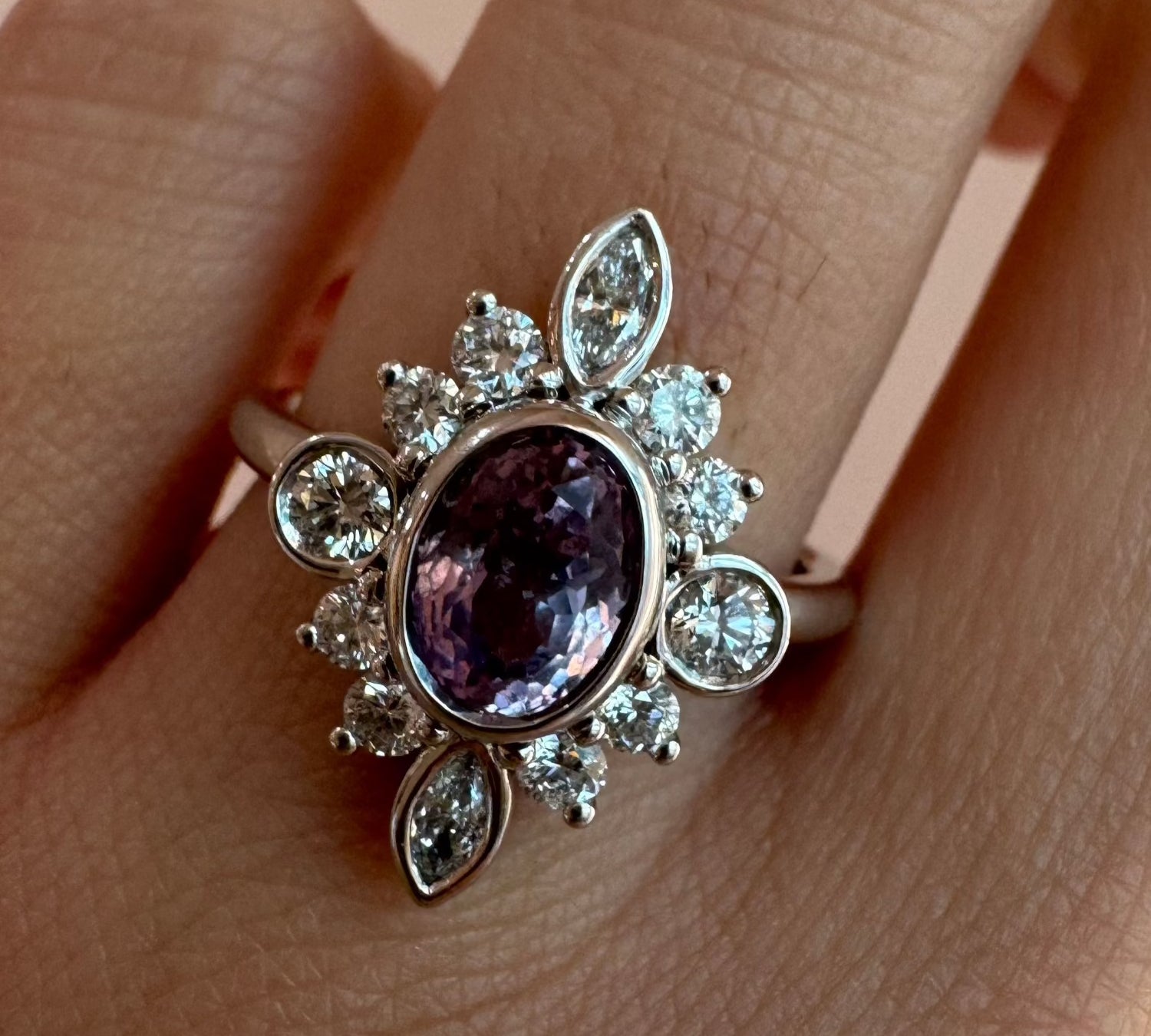 1.31ct Lavender Sapphire Scarlette Compass Ring - Marrow Fine