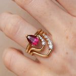 1.50ct Rubellite Tourmaline Sloane Ring [Yellow Gold] with Mini Lucy and Lucy stacking bands