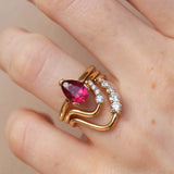 1.50ct Rubellite Tourmaline Sloane Ring [Yellow Gold] with Mini Lucy and Lucy stacking bands