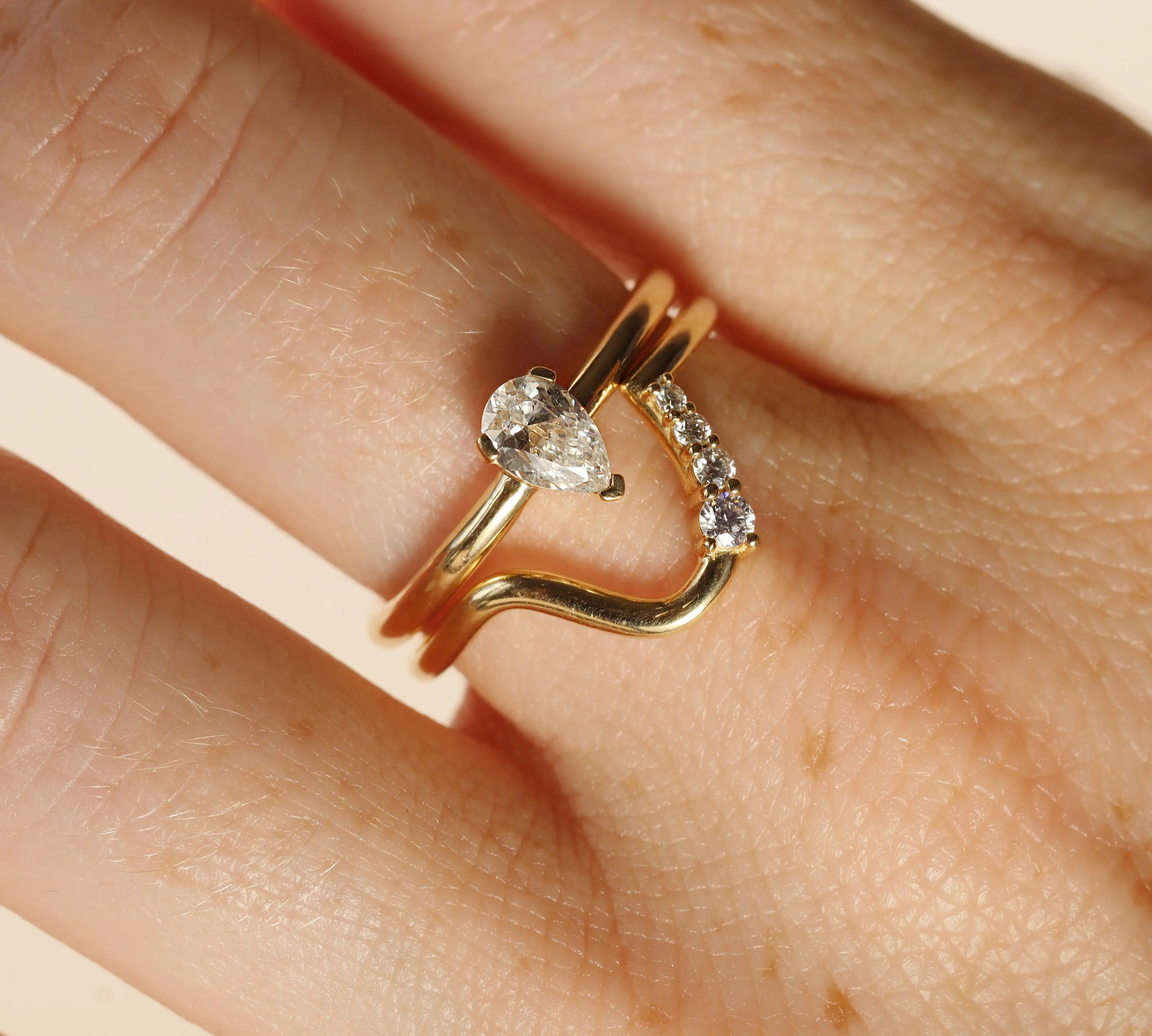 Mini Sloane Pear Diamond Ring Marrow Fine