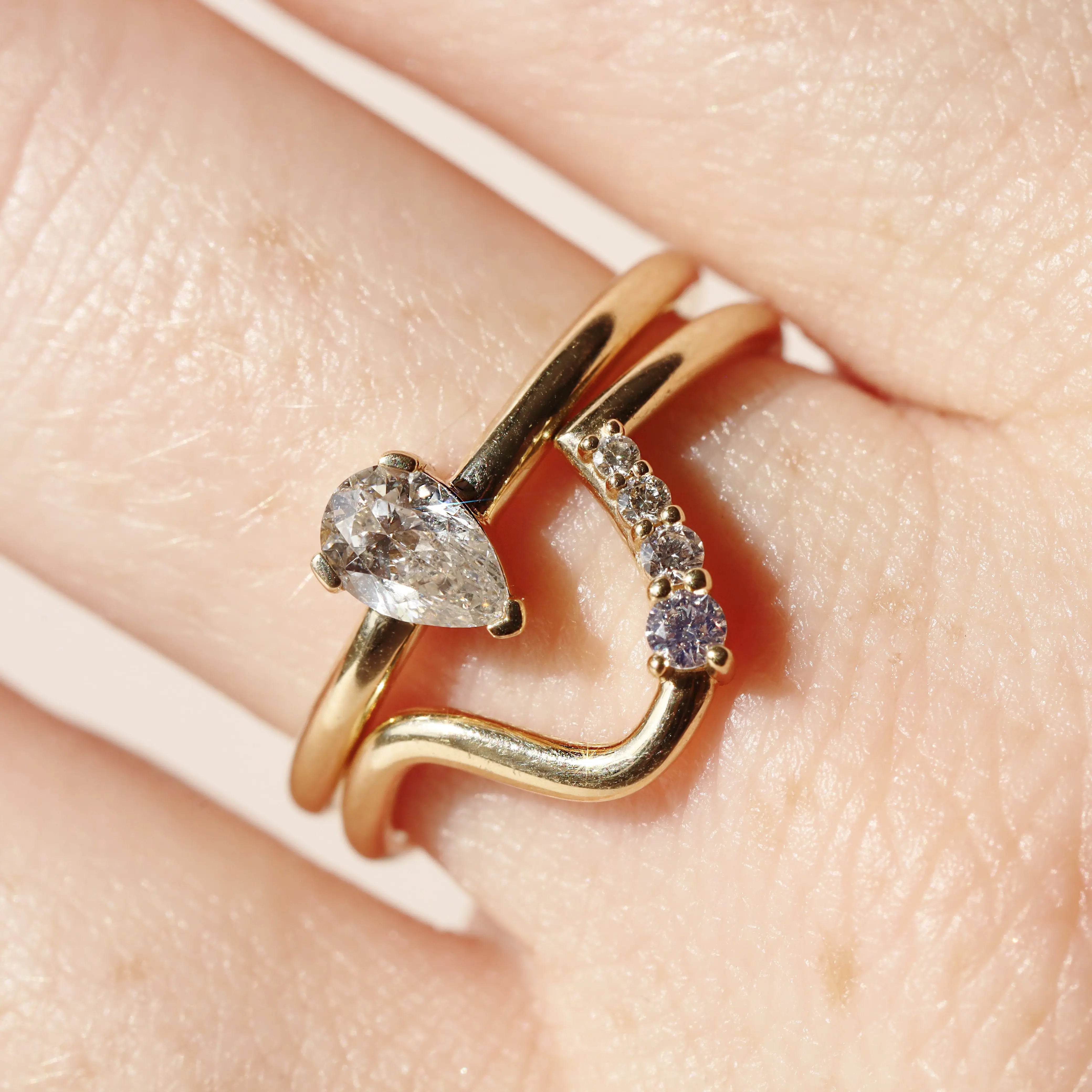 Mini Sloane Pear Diamond Ring Marrow Fine
