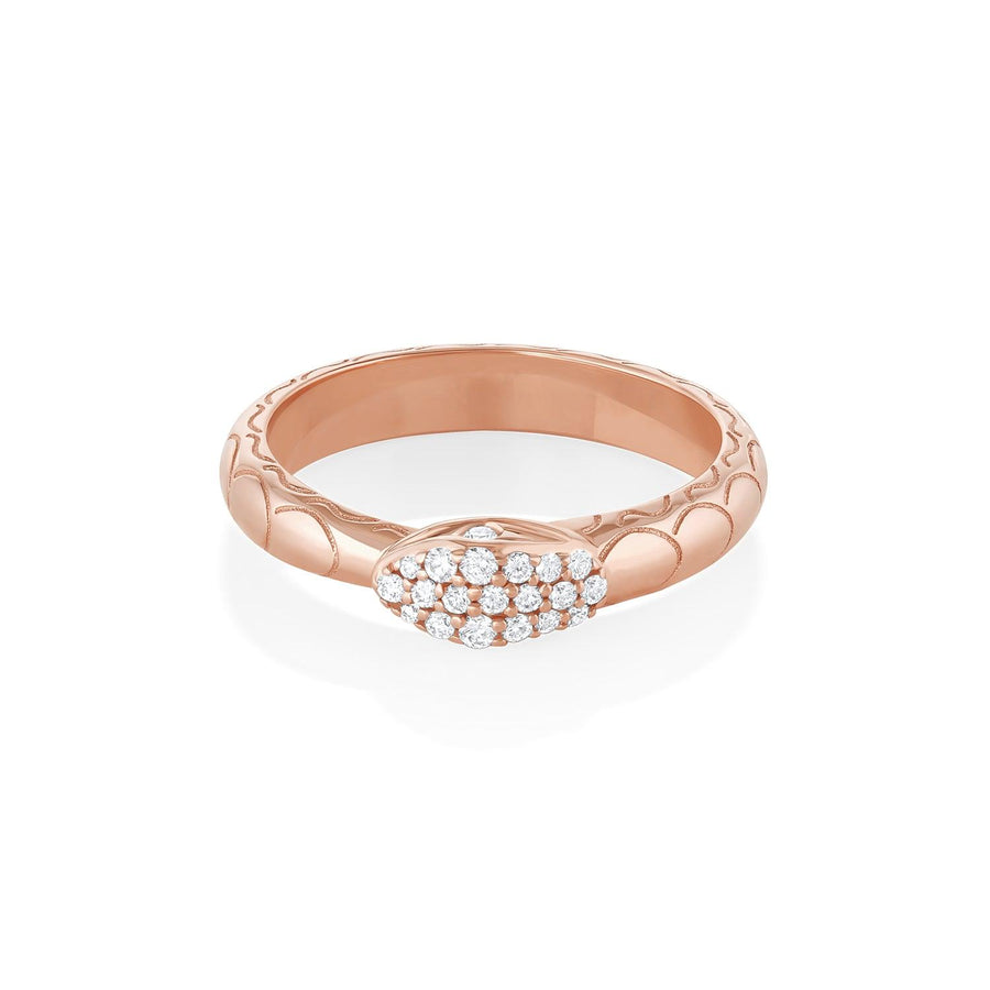 Inamorata White Diamond Head Serpent Ring [rose gold]