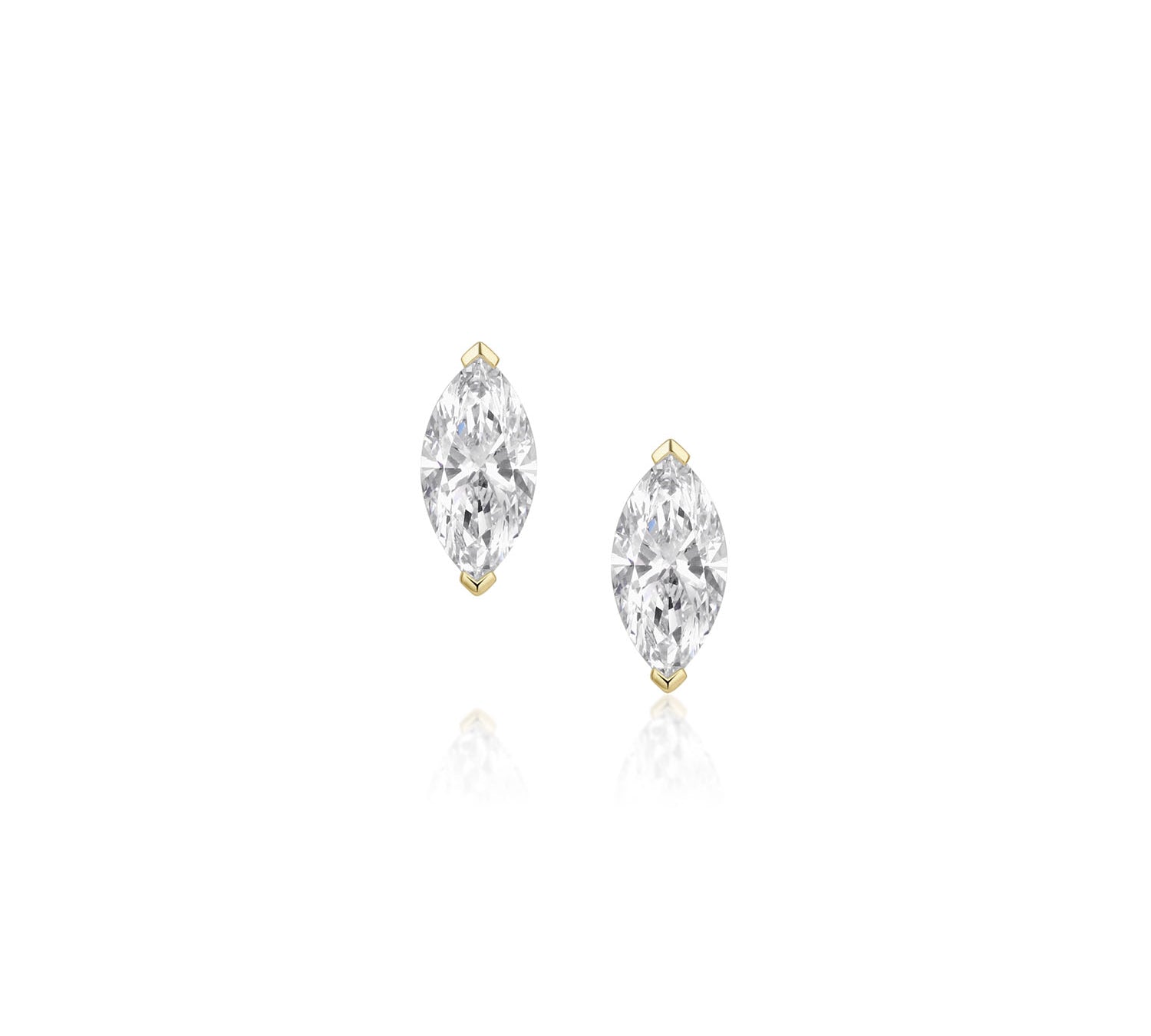 3.06ctw Lab-Created Diamond Marquise Studs [Yellow Gold]