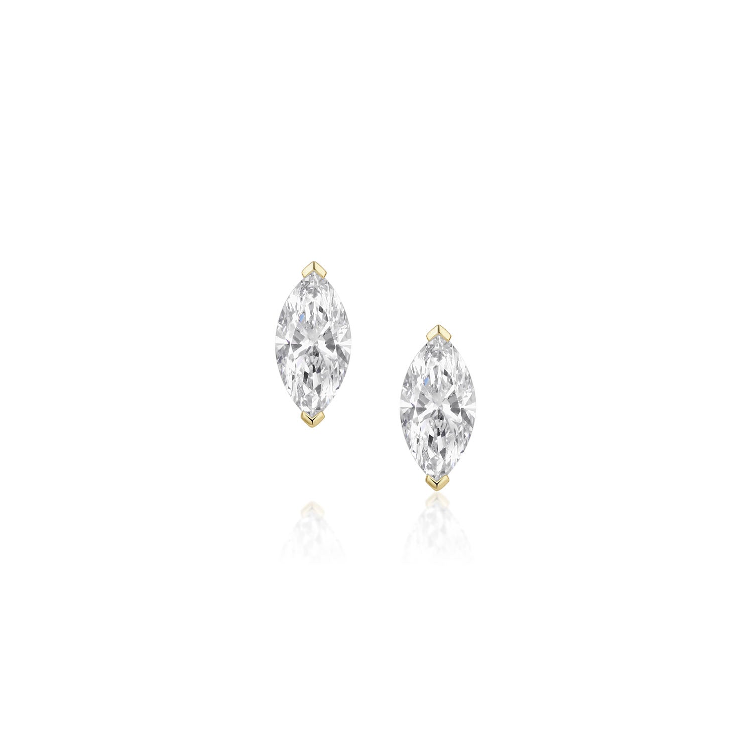 3.06ctw Lab-Created Diamond Marquise Studs [Yellow Gold]