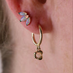 opal bezel hoops and opal lotus studs