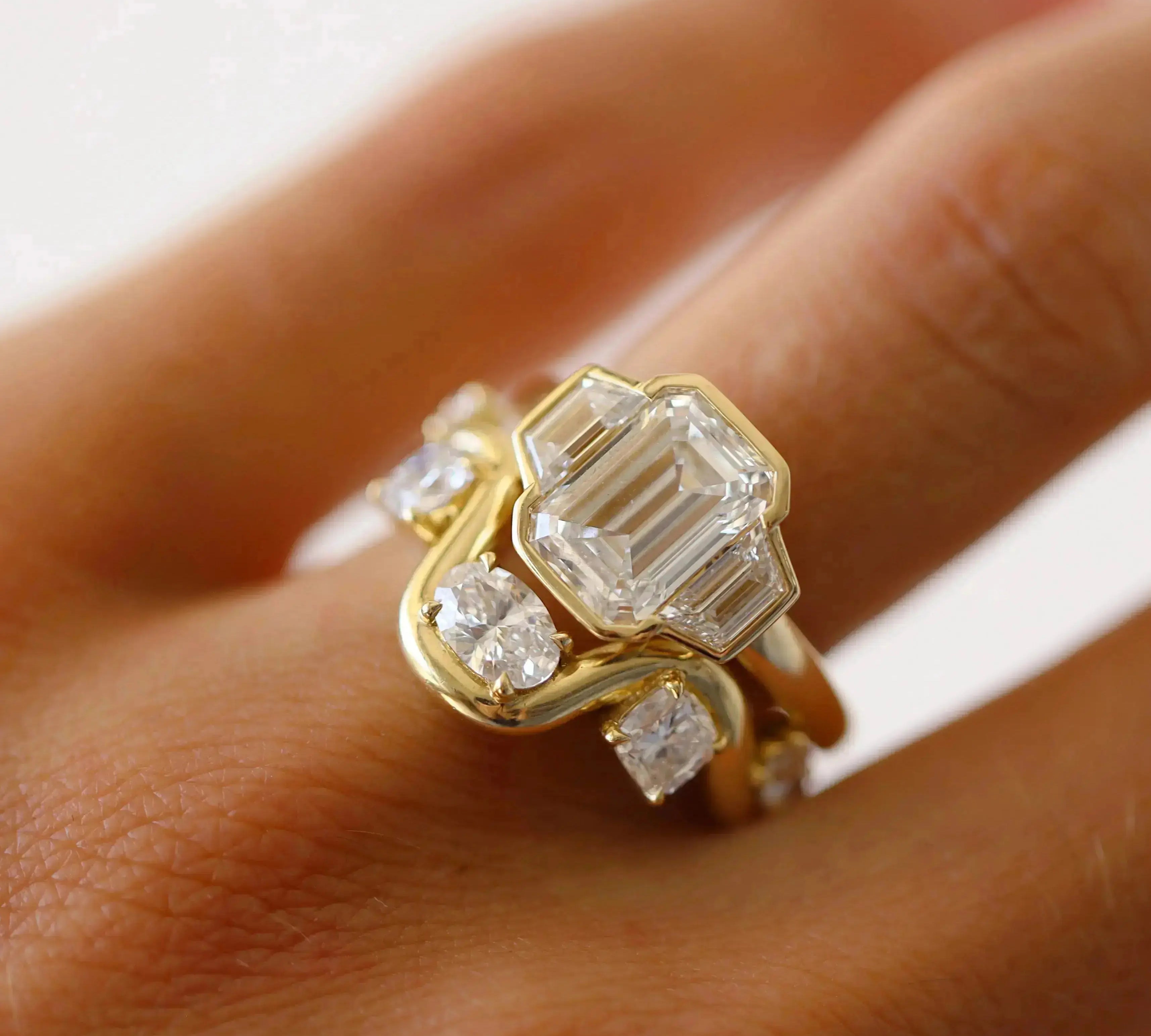 The Leonie Three Stone Engagement Ring Marrow Fine