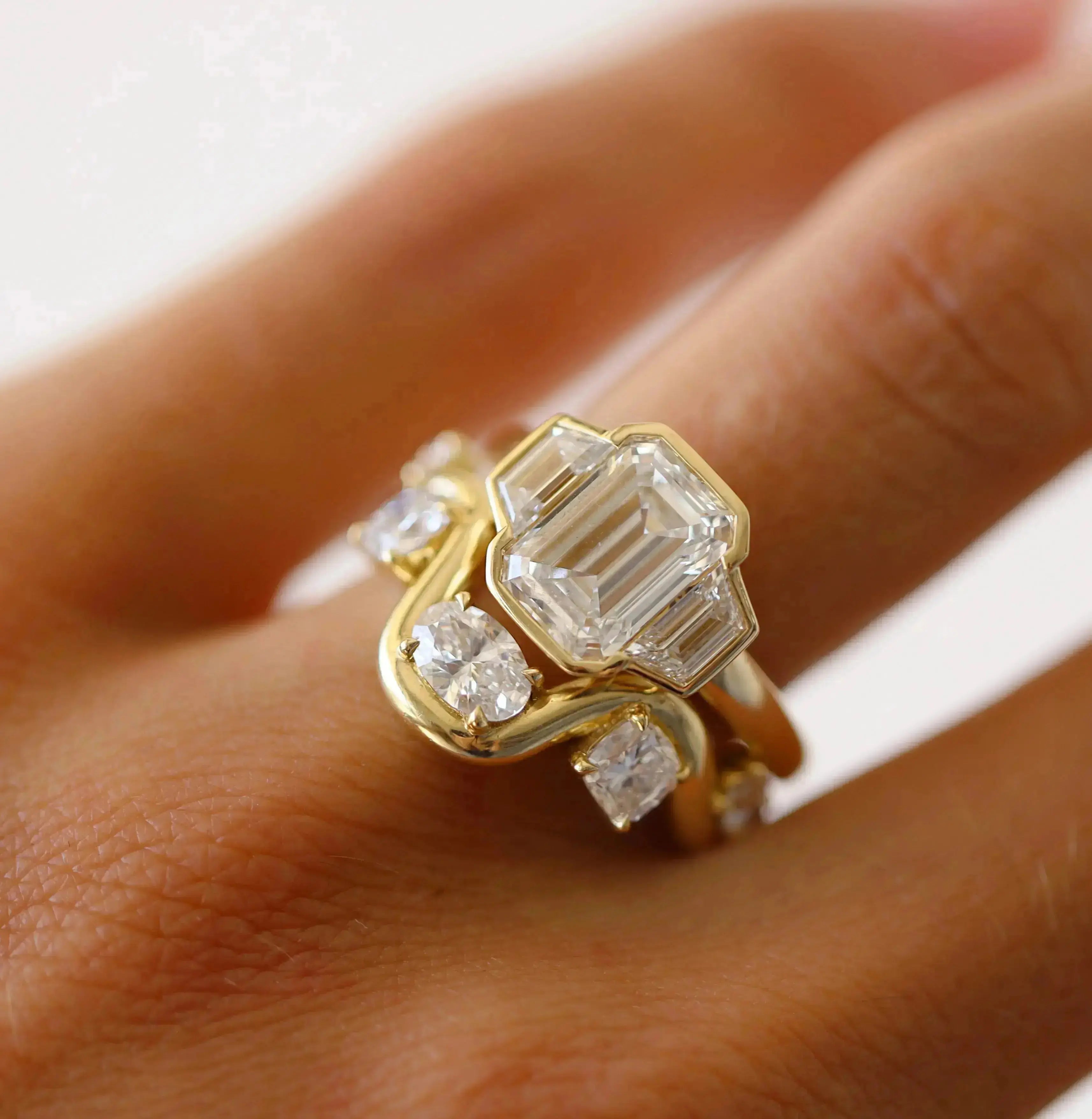 The Leonie Three Stone Engagement Ring Marrow Fine