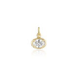 Lisse East-West Diamond Oval Charm [Yellow Gold]