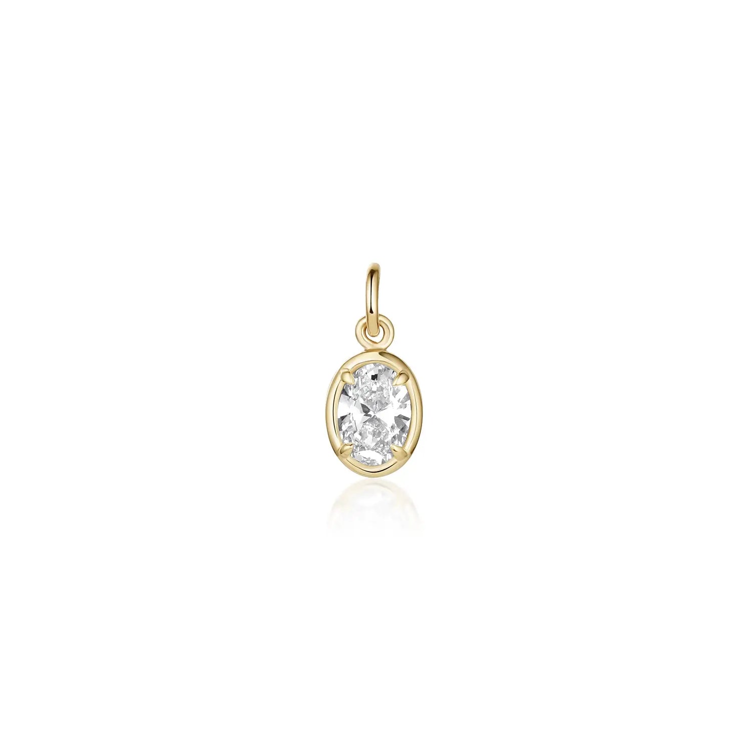 Lisse North-South Diamond Oval Charm Marrow Fine