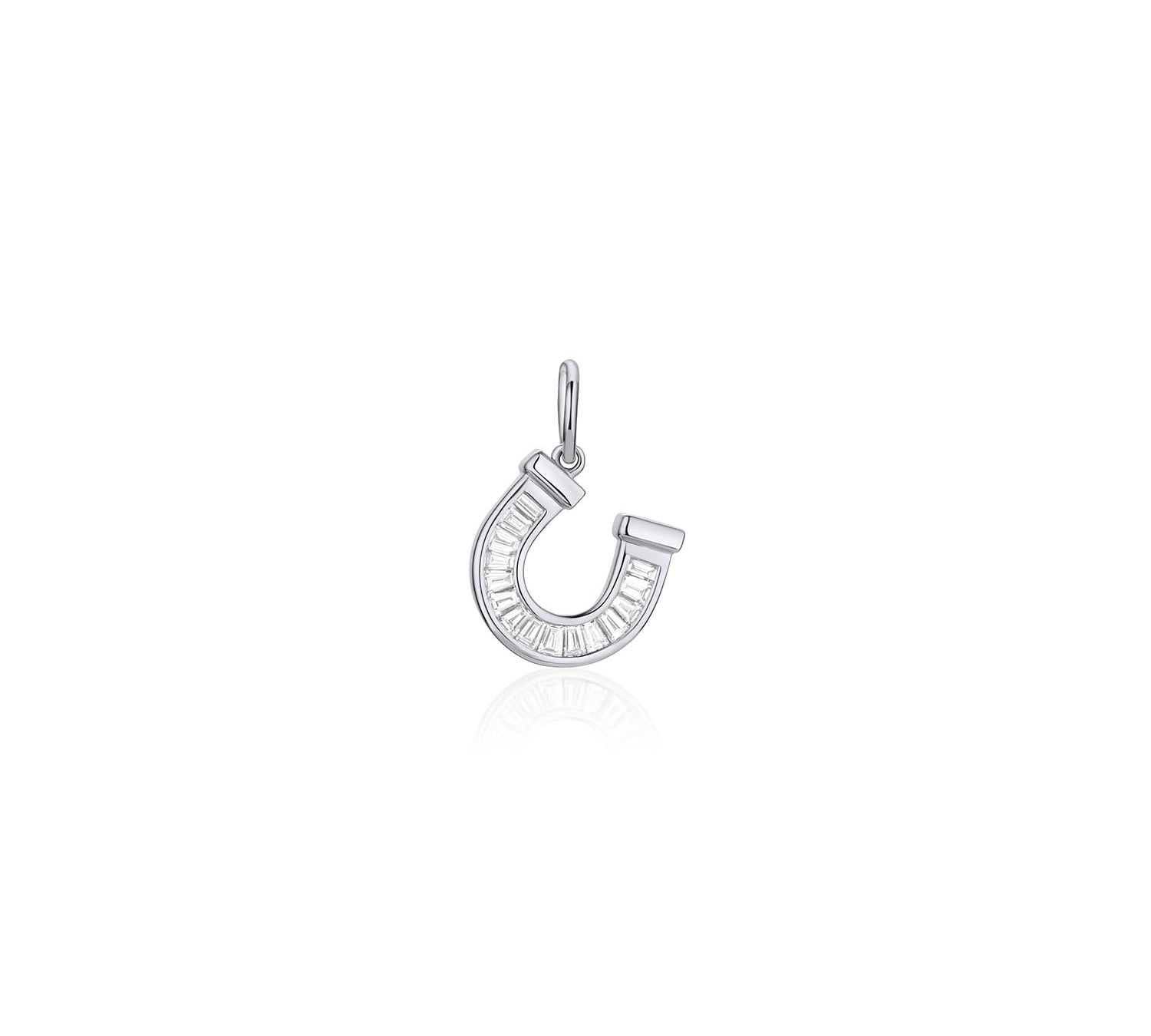 Lucky Horseshoe Charm [White Gold]