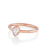 .32ct Diamond Bezel Octagon Ring [Rose Gold] side view