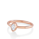.32ct Diamond Bezel Octagon Ring [Rose Gold] side view
