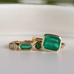 3.45ct Emerald East-West Ring Marrow Fine