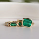 3.45ct Emerald East-West Ring Marrow Fine