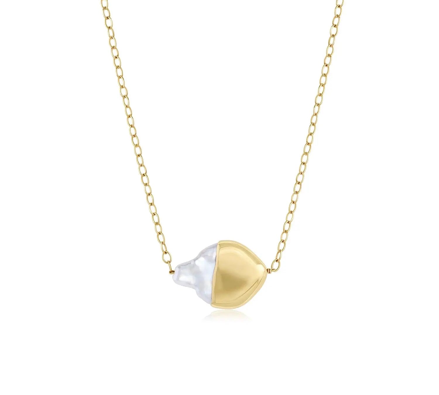 Single Gold-Dipped Pearl Choker [Yellow Gold]