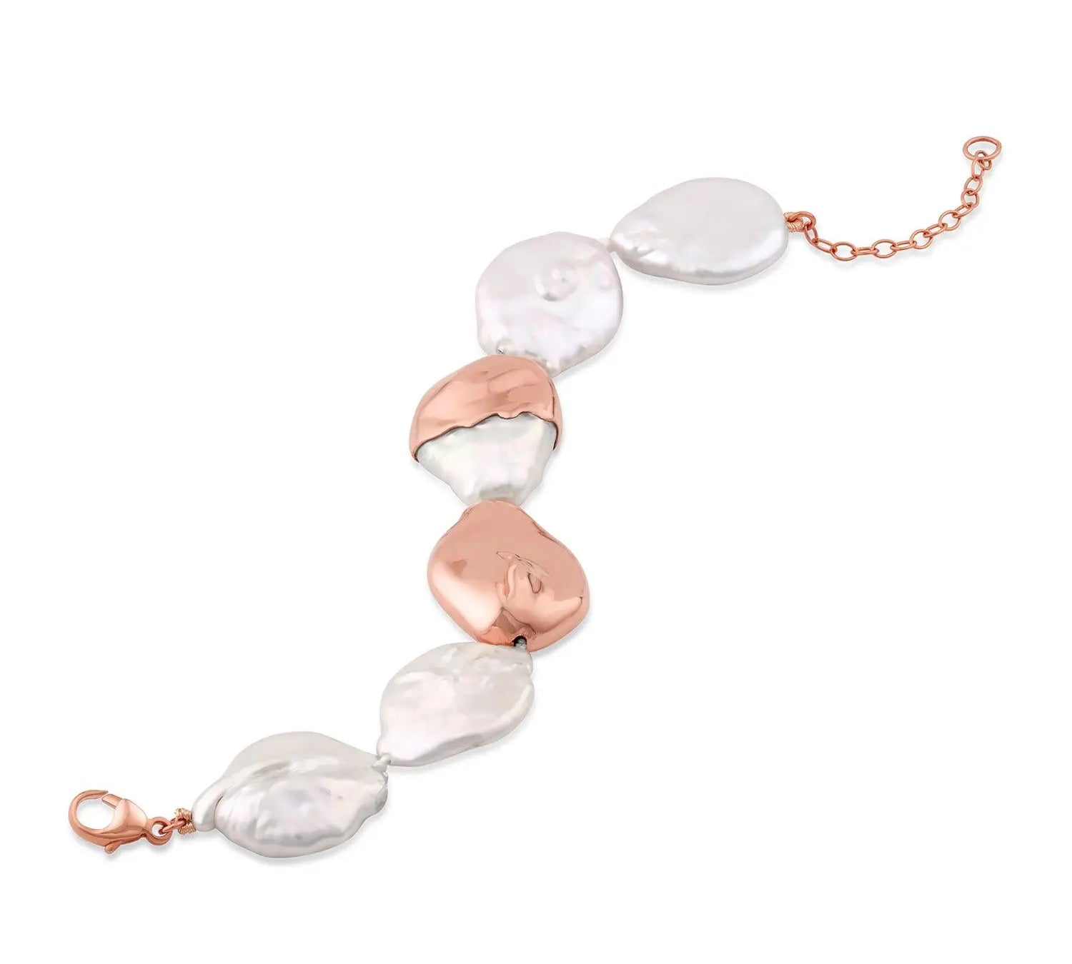 Gold-Dipped Baroque Pearl Bracelet - Marrow Fine [Rose Gold]