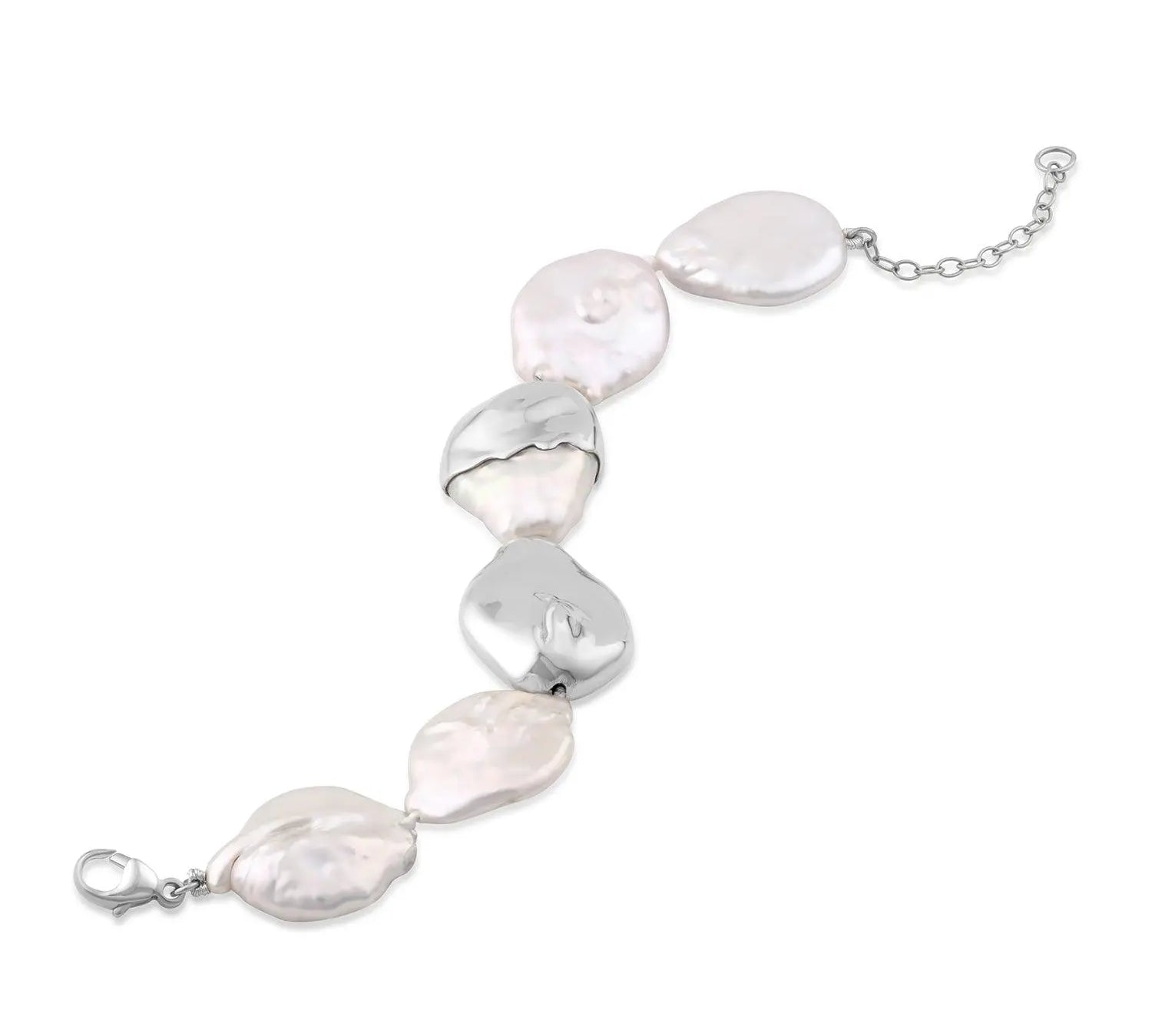 Gold-Dipped Baroque Pearl Bracelet - Marrow Fine [White Gold]