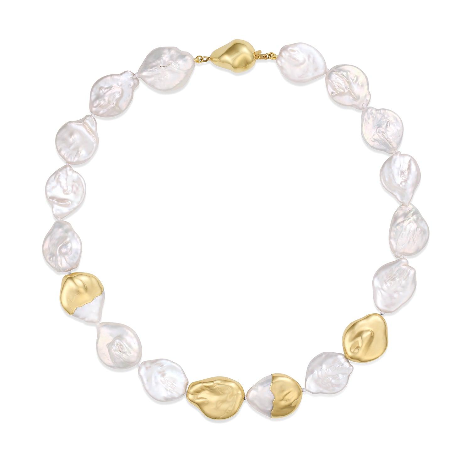 Gold-Dipped Baroque Pearl Choker - Marrow Fine