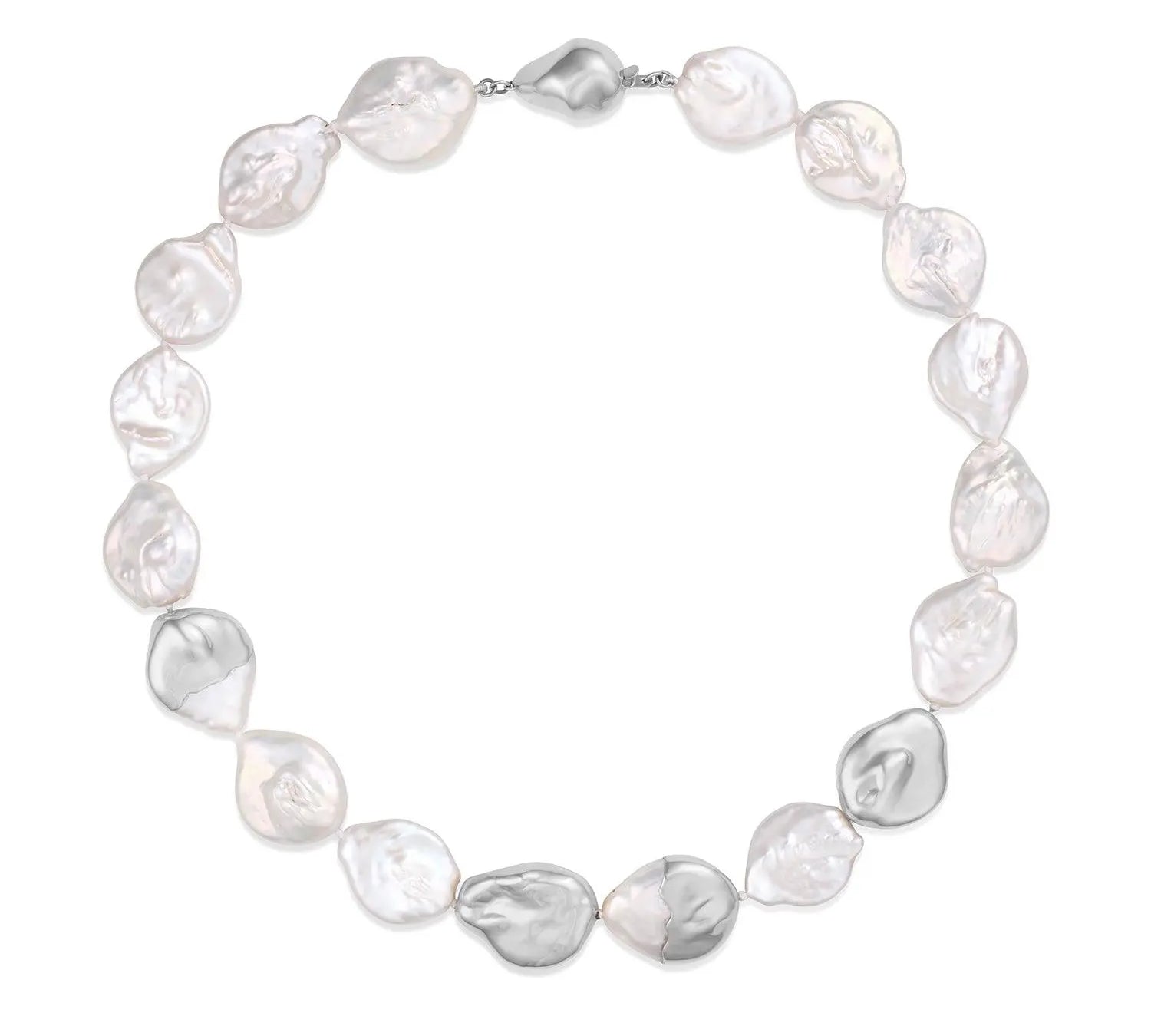 Gold-Dipped Baroque Pearl Choker [White Gold]