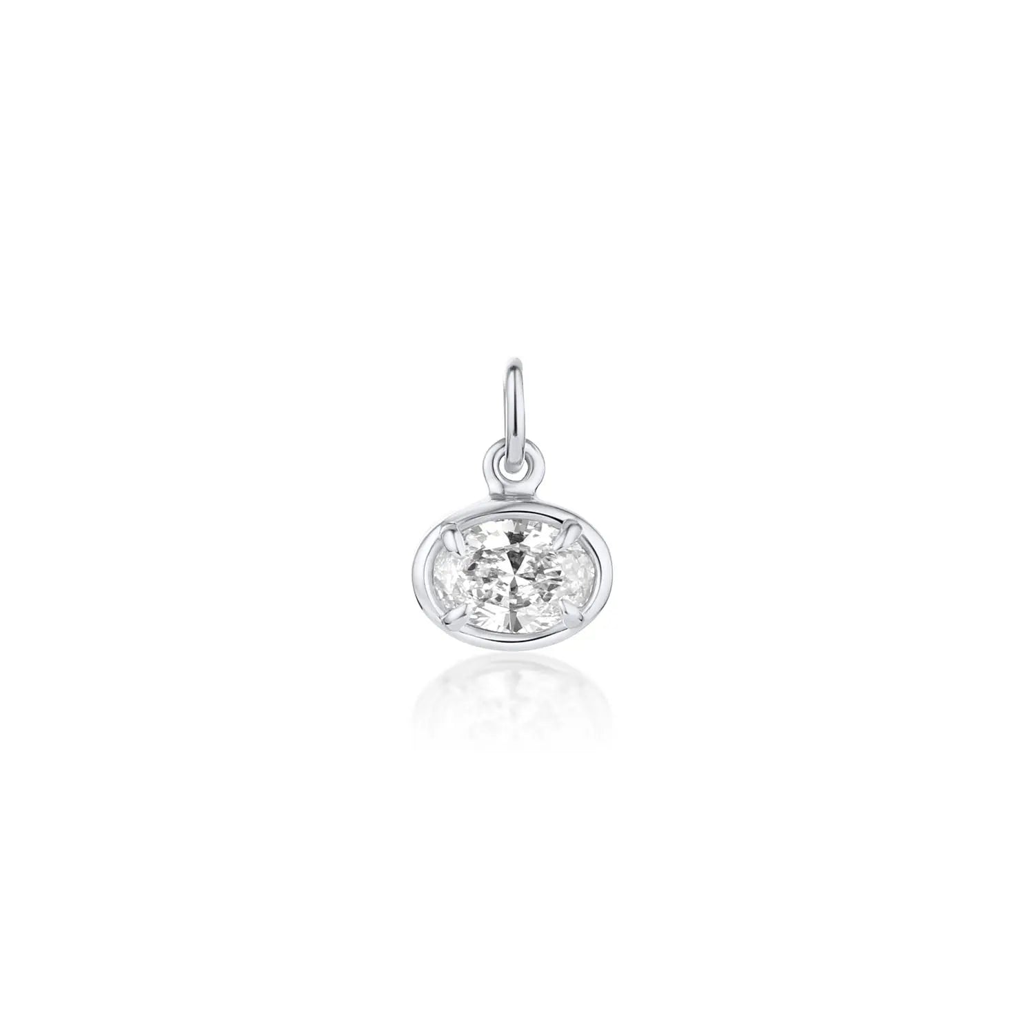 Lisse East-West Diamond Oval Charm Marrow Fine