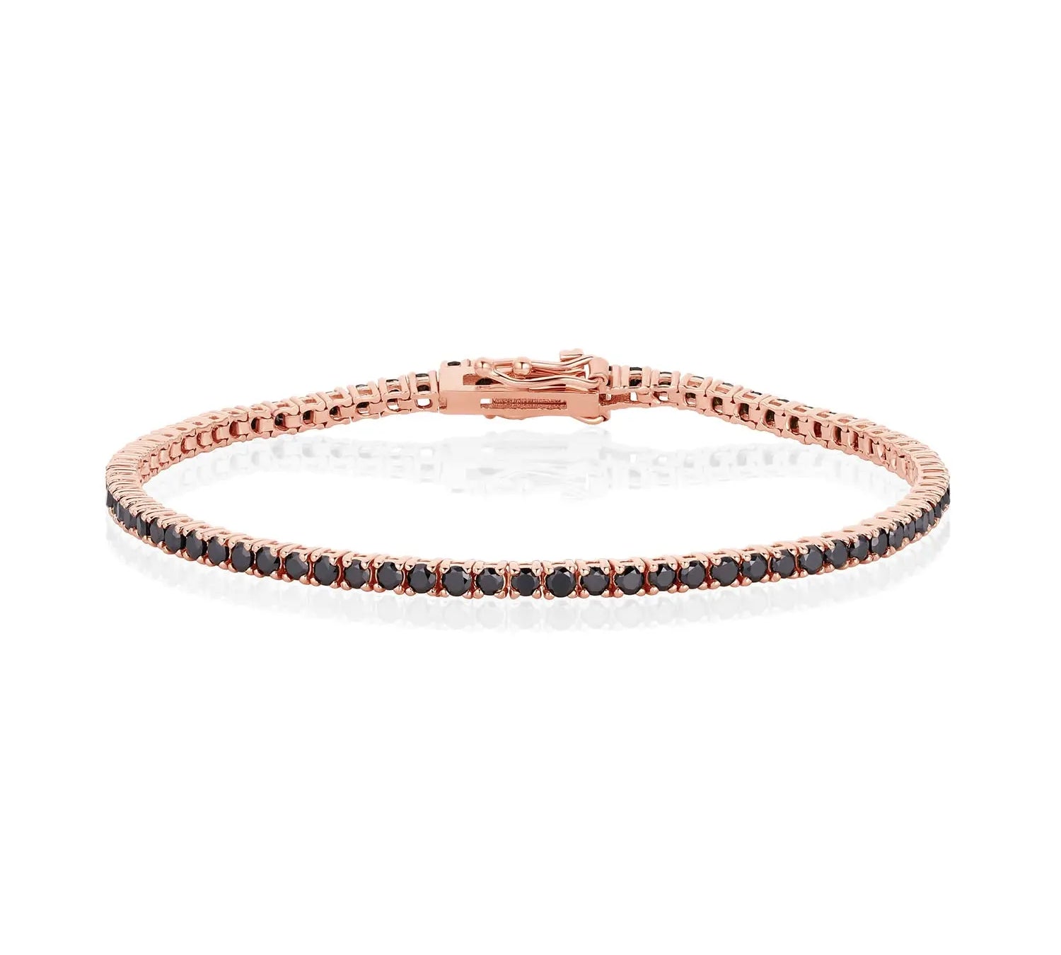 2.78tcw Black Diamond Tennis Bracelet [Rose Gold]