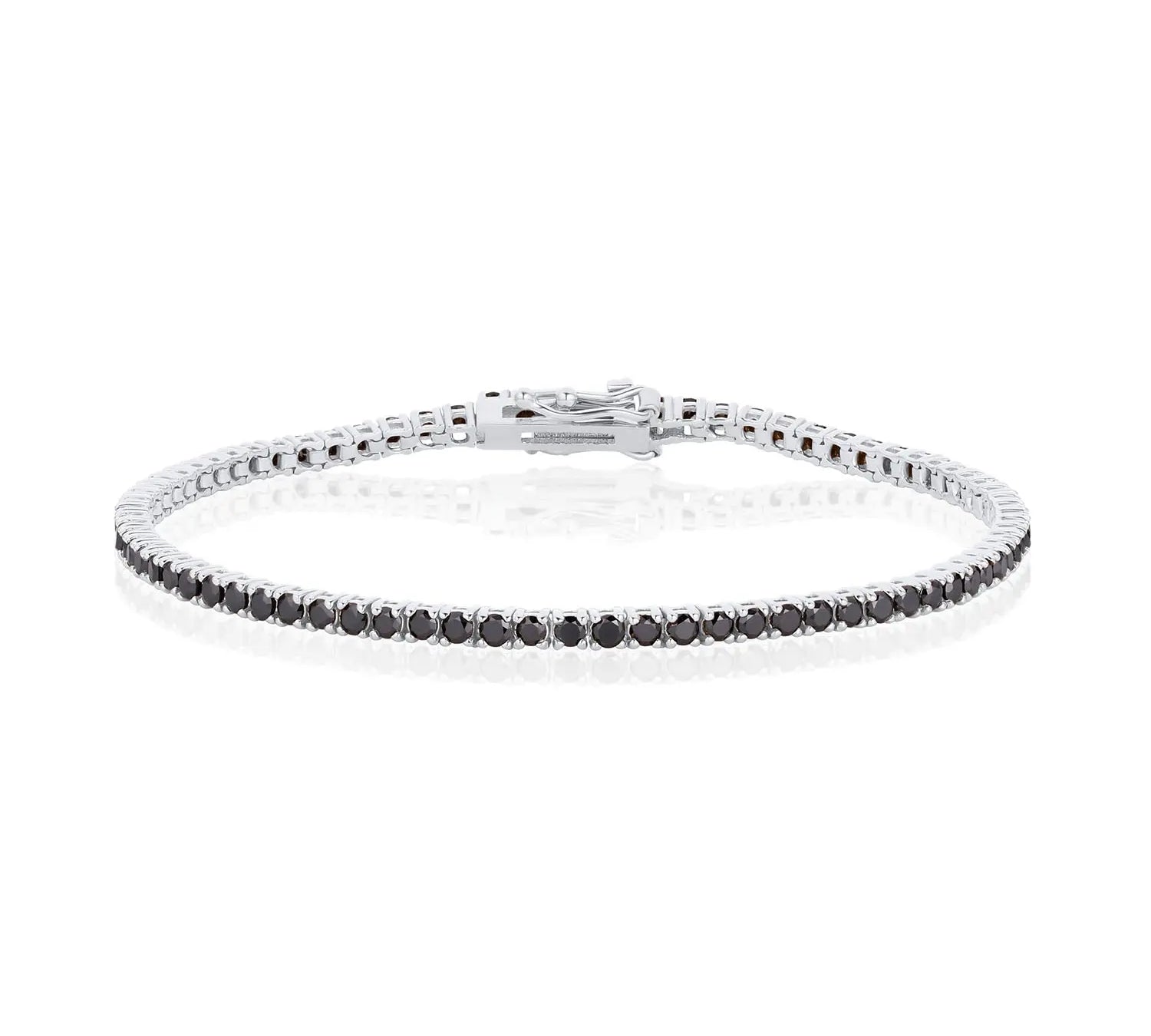 2.78tcw Black Diamond Tennis Bracelet [White Gold]