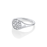 Marrow Fine Jewelry White Diamond Full Moon Two Stars Signet Ring [White Gold] Side View