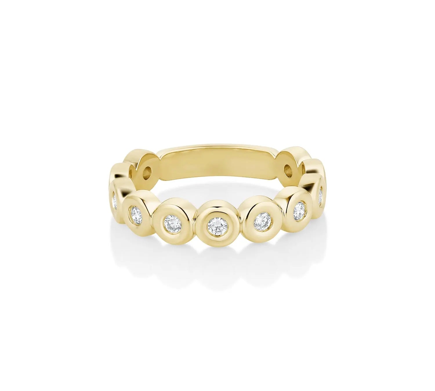 White Diamond Billie Band [Yellow Gold]