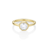 1.00ct Bezel Set White Diamond Hex Ring Marrow Fine
