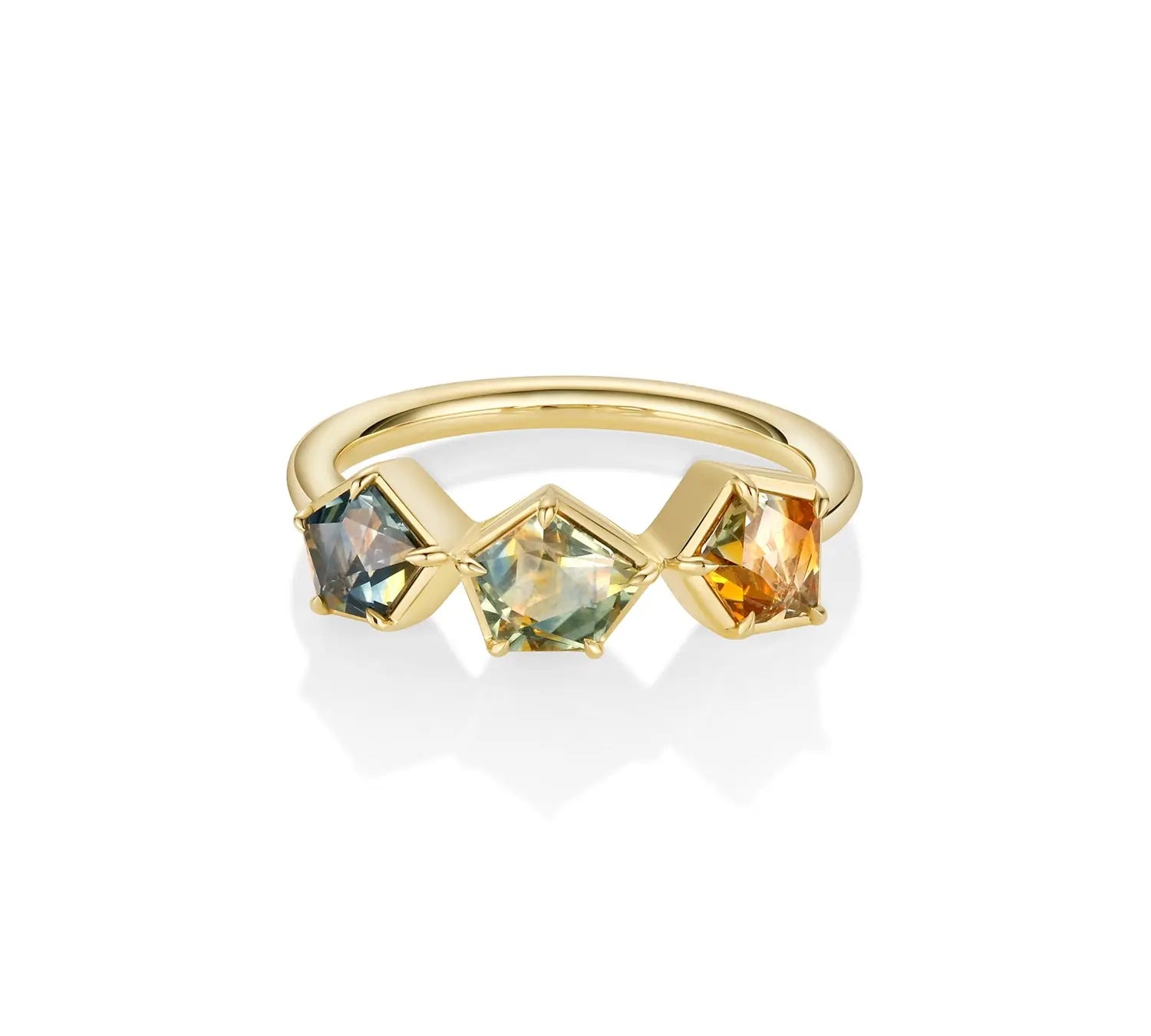 Montana Sapphire Geo Lisse Band | Yellow Gold