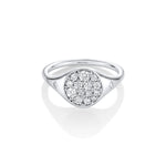 Marrow Fine Jewelry White Diamond Full Moon Two Stars Signet Ring [White Gold]