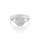 Marrow Fine Jewelry White Diamond Full Moon Two Stars Signet Ring [White Gold]