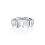 Mama Nameplate Ring [White Gold]