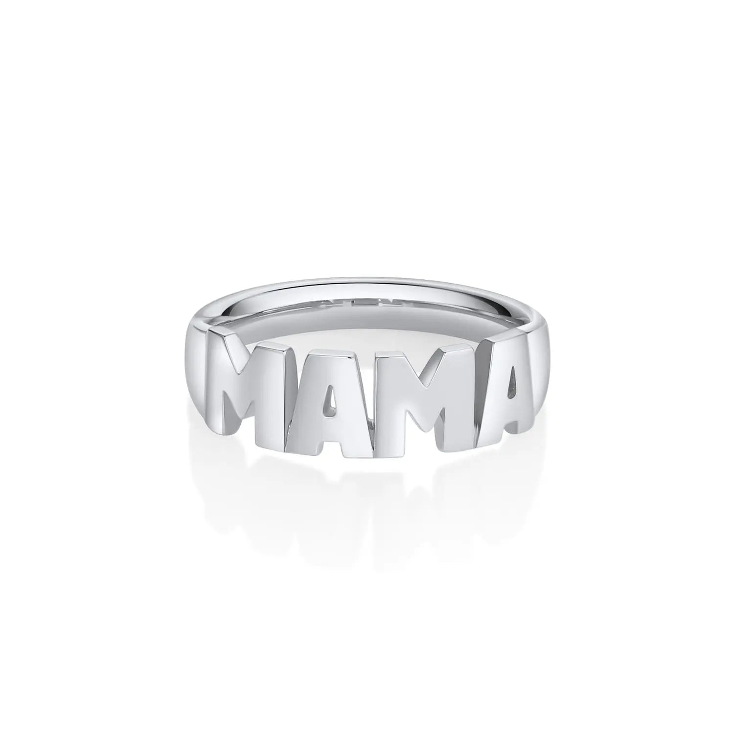 Mama Nameplate Ring [White Gold]