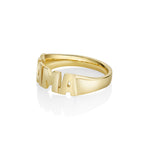 Mama Nameplate Ring [Yellow Gold] side view
