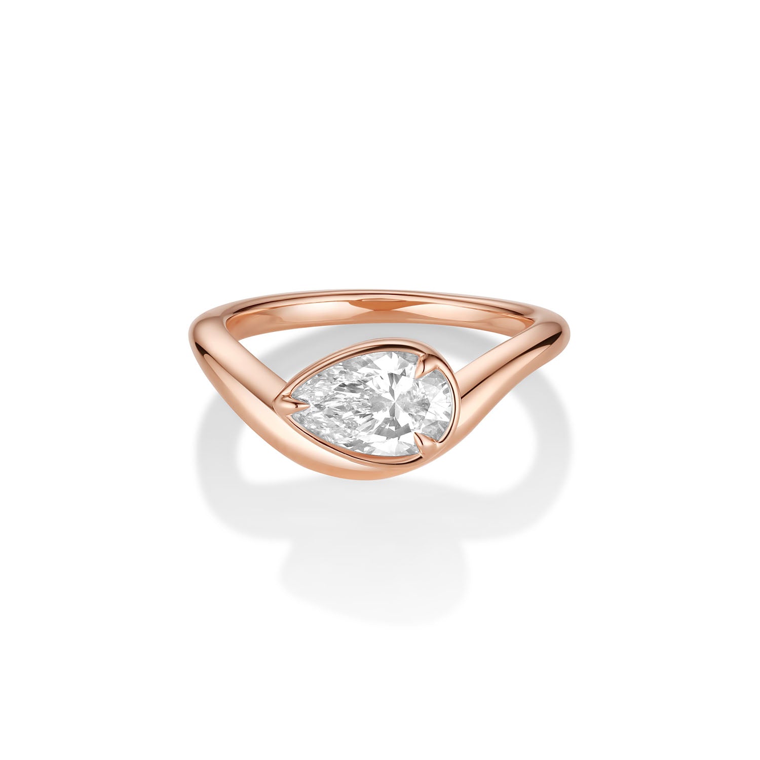 Margot Pear Wave Ring [Rose Gold]