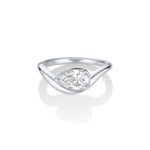 Margot Pear Wave Ring [White Gold]