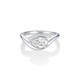 Margot Pear Wave Ring [White Gold]