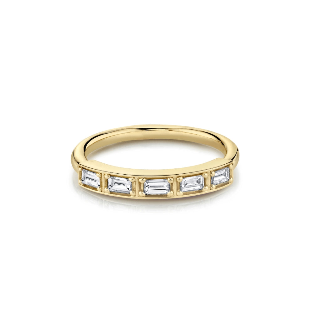 Marrow Fine Jewelry White Diamond Step Cut Stacking Wedding Band [Yellow Gold]