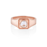 Men's Rose Cut Signet Ring [Rose Gold]