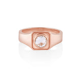 Men's Rose Cut Signet Ring [Rose Gold]