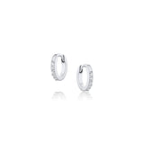 Mini White Diamond Hoops - 10mm [WG]